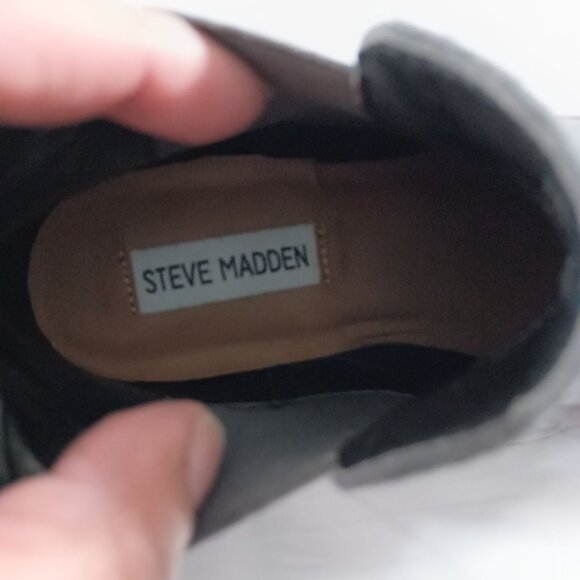 Steve Madden Dicey Gray Leather Booties Women’s Size 6 Ankle Boots Comfort - Picture 3 of 10